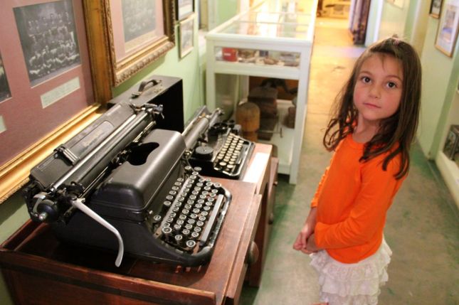 Morgan was stunned to know that I learned to type on typewriters similar to these... (Sheesh! Am I THAT old??)