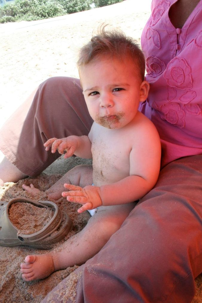 Joah and the sand.